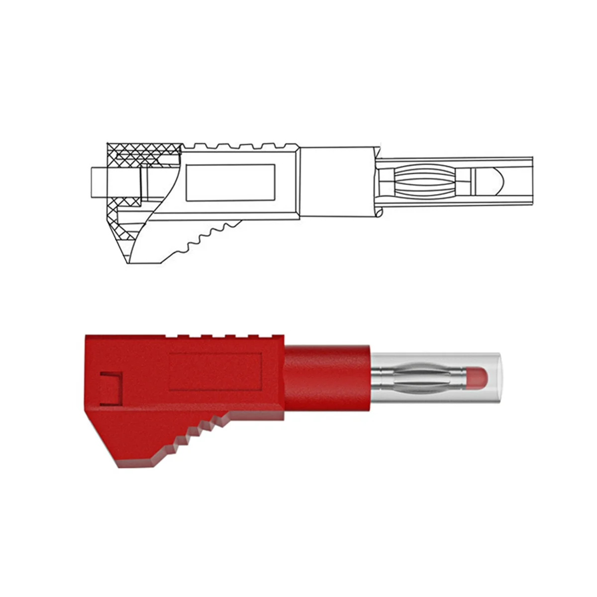 Cables de prueba multímetro, Cable de puente, línea de seguridad, conector Banana de 4mm, herramienta de prueba retráctil, rojo y negro, 2 uds.
