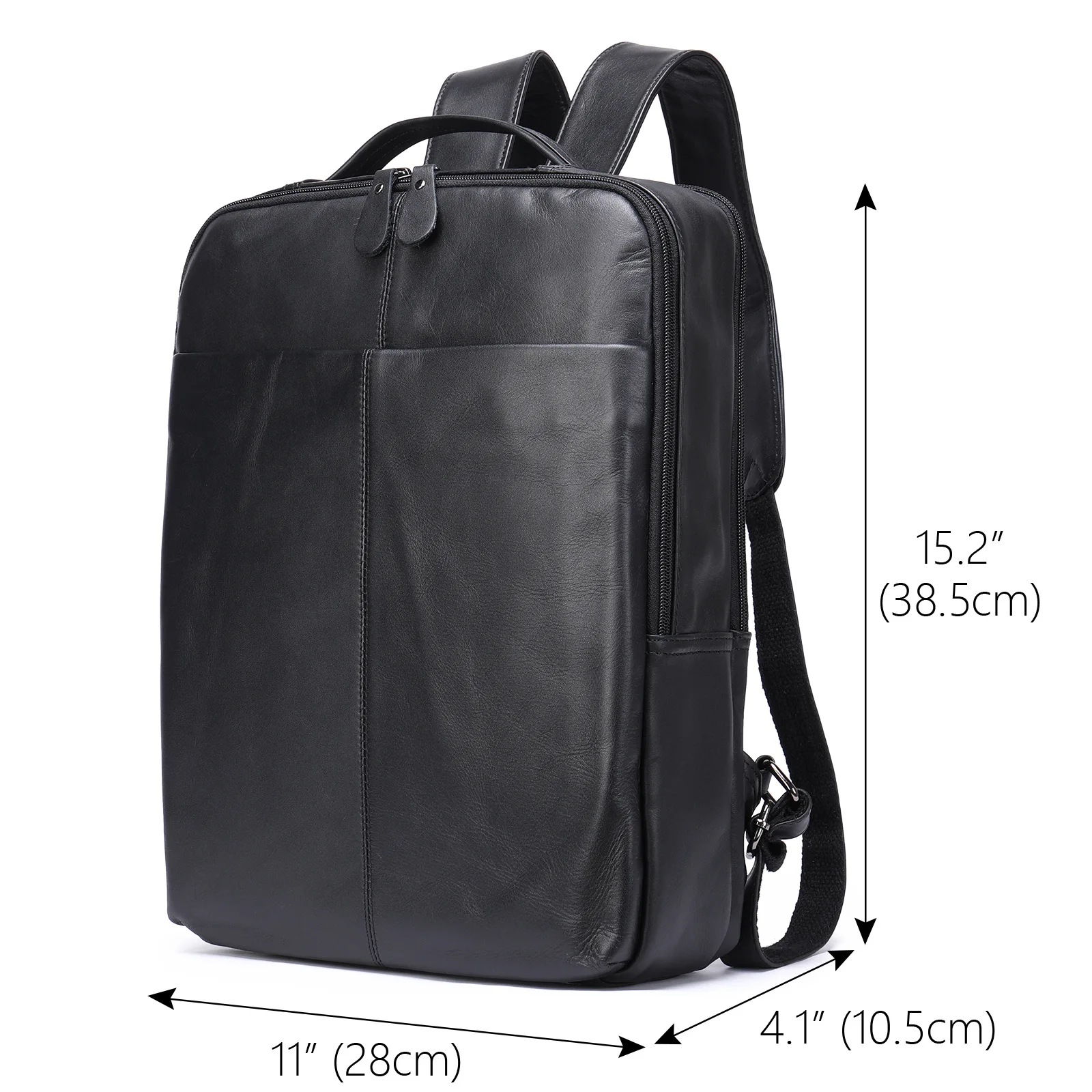 Premium Top-Grain Leather Backpack, Men's Convertible Laptop & Travel Rucksack, Spacious Business Daypack