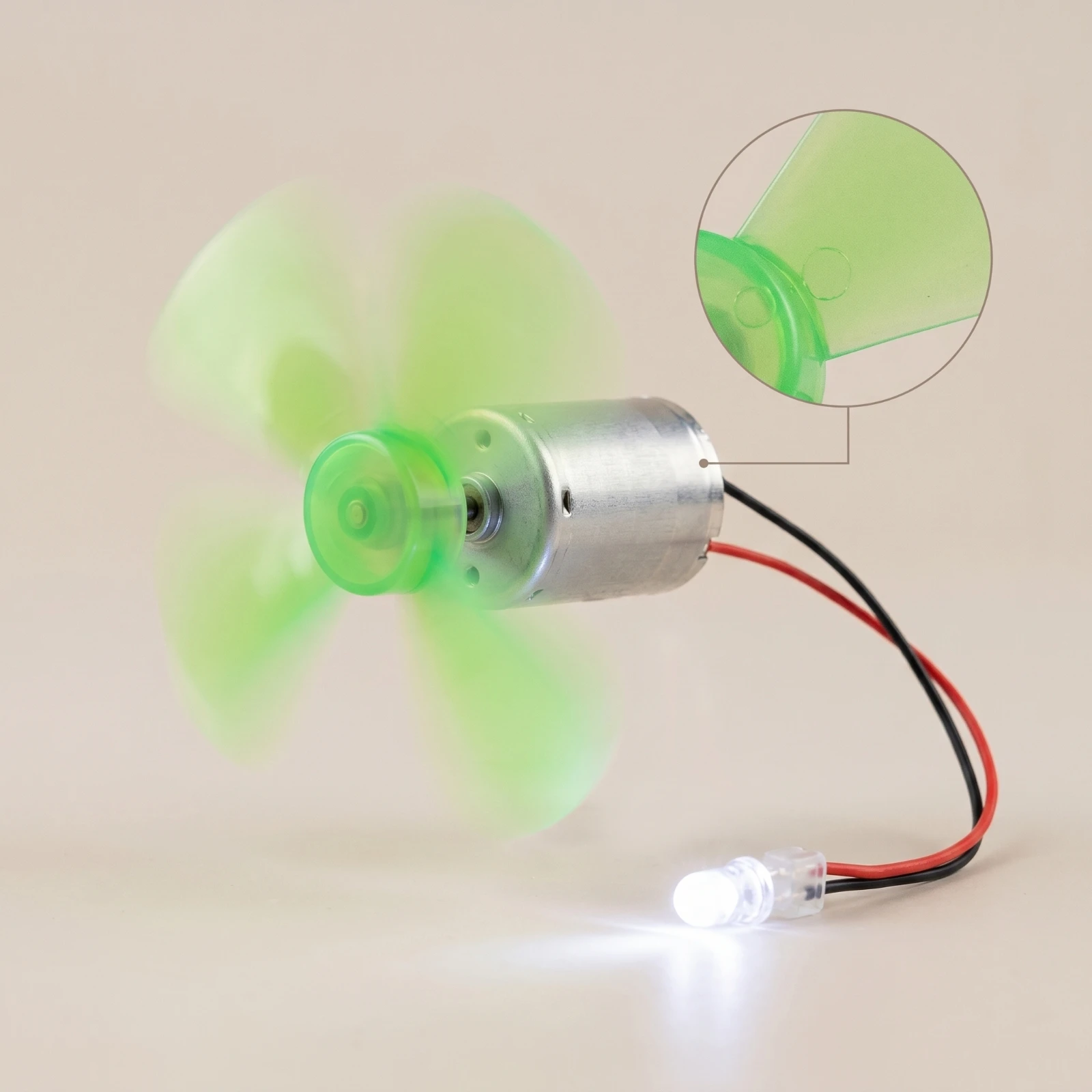 Wind Generator with LED Compact Wind Turbine with Propeller DC Motor Generator STEM Renewable for Students