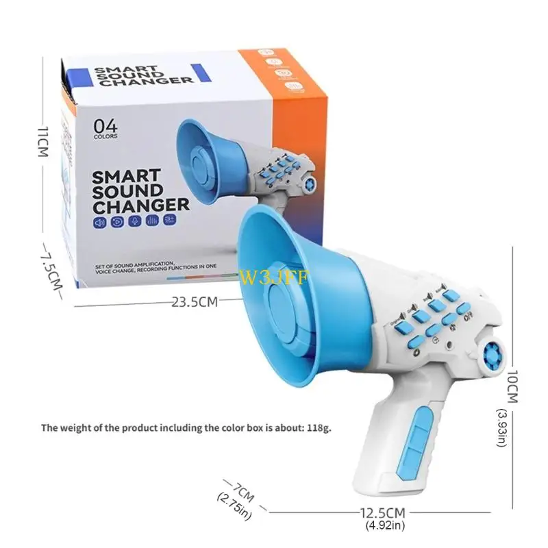 W3JF Trocador voz portátil Megafone Gravador alto-falante portátil com múltiplos efeitos para festas, pegadinhas viagem