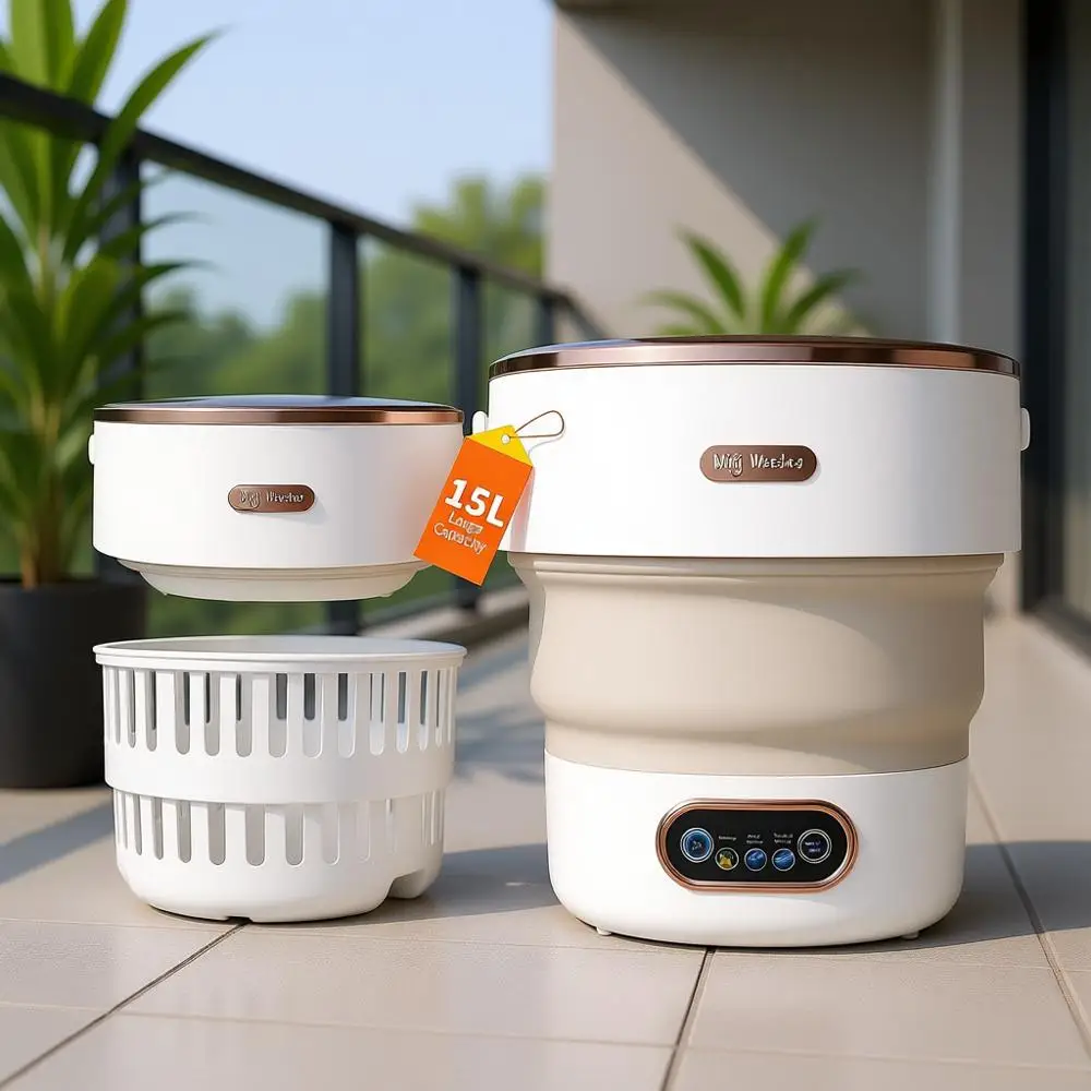 

Мини-стиральная машина 15 л с 4 режимами и отжимной корзиной, идеально подходит для глубокой стирки, нижнего белья, детской одежды, портативная для кемпинга, путешествий