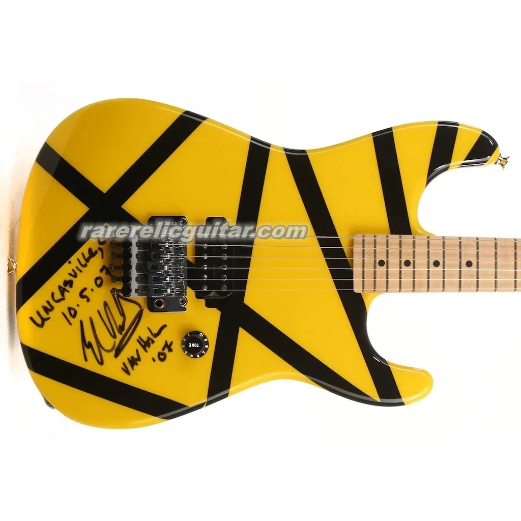 Art Series Tour Uncasvile CT 2007 Eddie Van Halen Black Stripes Yellow Bumblebee Electric Guitar China Floyd Rose Tremolo Bridge