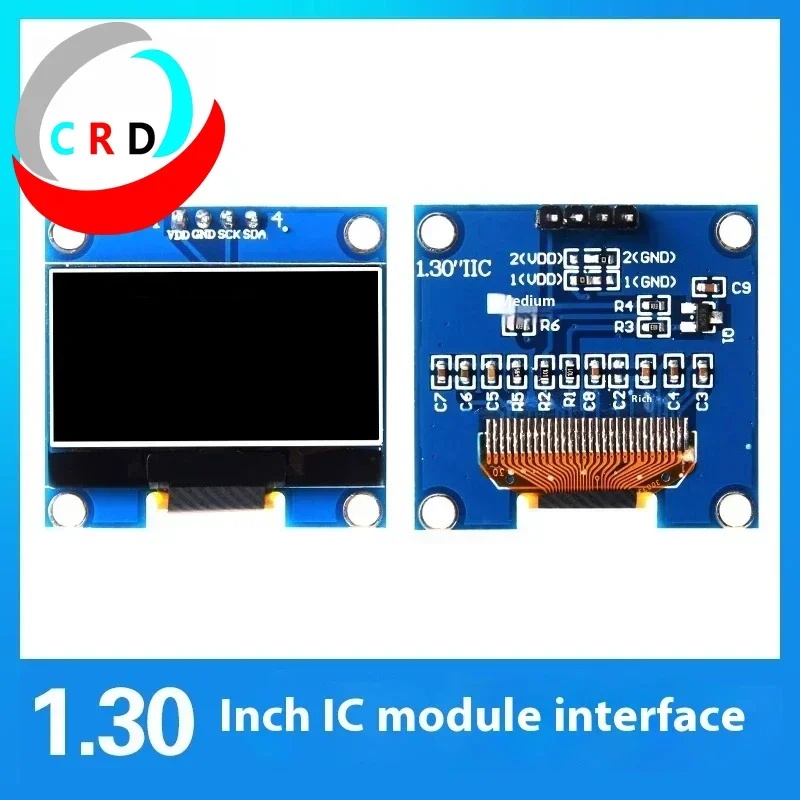 Chanruida 1.3-inch OLED LCD 128x64/SH1106 small screen 4-pin module IIC white blue light display  lcd screen  led module  tft