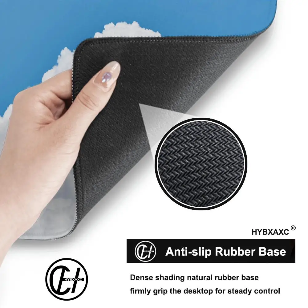 White Cloud Large Game Mouse Pad Computer HD Desk Mat Keyboard Pad Natural Rubber Non-Slip Office Mousepad Gift for Friends