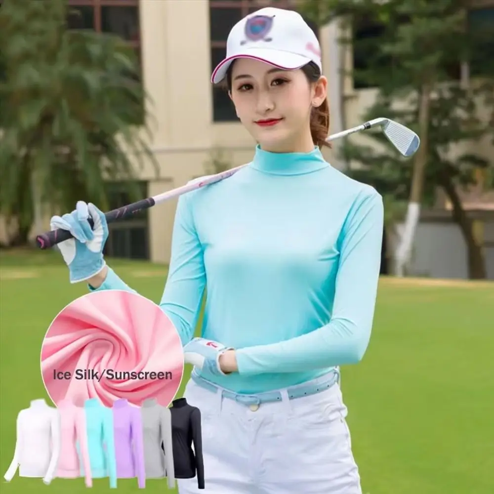 Quick-Dry Women's Golf Shirt Breathable Soft Long-sleeved T-shirt UV Protection Sun Protection Golf Cooling Tops for Women