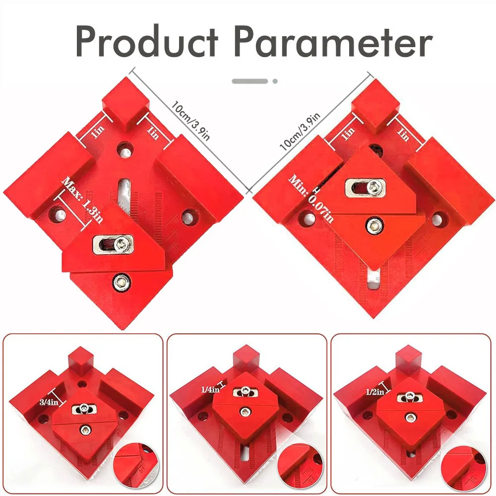 4 PCS Premium Adjustable 90-Degree Corner Clamp & Box Square