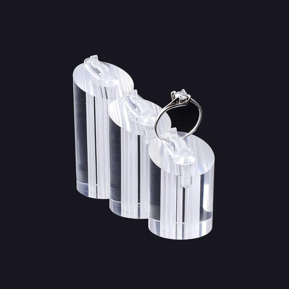 3 Pcs Acrylic Jewelry Display Stand Ring Showcase Display Holder Showcase Jewelry Organizer Holder for Rings Trade Show