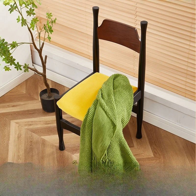 

Solid wood chair light luxury retro dining chair dressing restaurant casual home back
