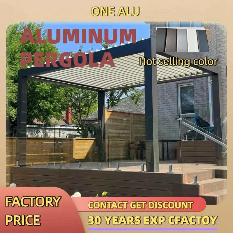 

U Home New Series 3mx4m Glass Sliding Door Roller Shutter Folding Door Waterproof Aluminum Pergola with Adjustable Louvre Roof