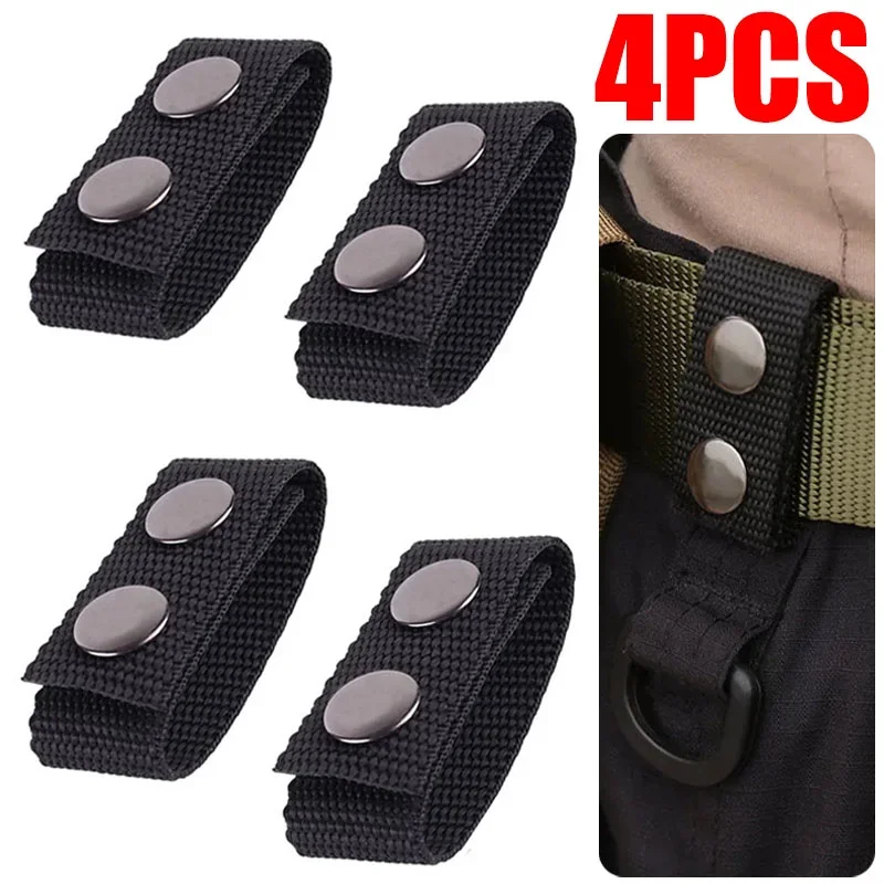 4pcs Adjustable Thickened Tactical Belt Buckle Police Military Accessories Double Snap Buckle Nylon Tactical Belt Loop Retainer