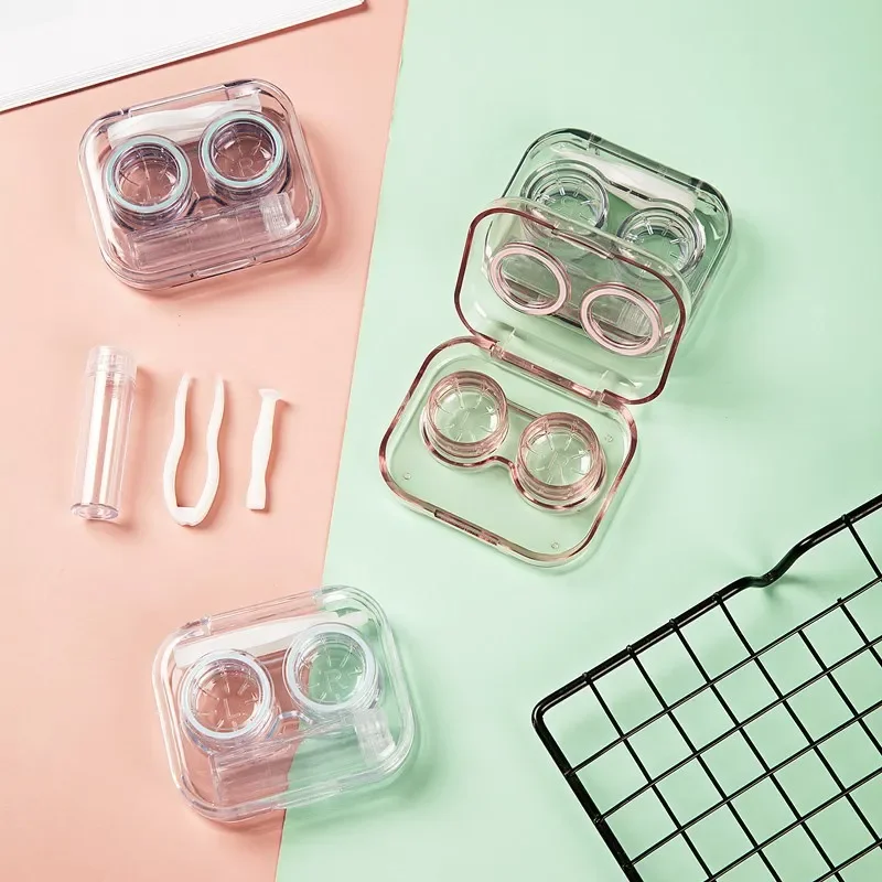 Color Contact Lens Case Clip Stick Tweezers Combination Box Piece Clip Set for Lenses Color Tweezers Контейнер Для Линз