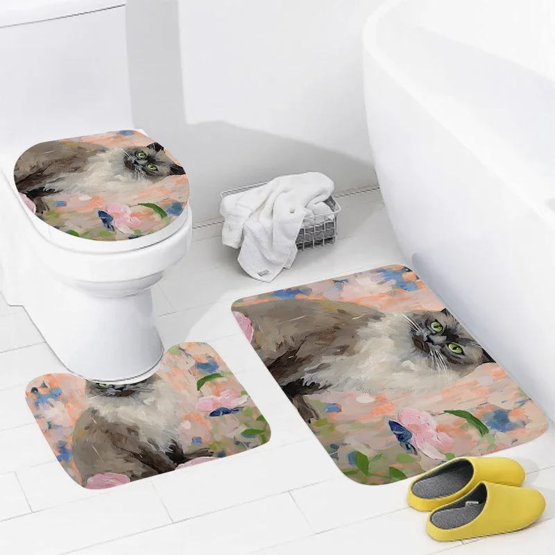 Floor Mats for Home Bathroom, Estilo animal, Tapete de banho, Acessórios modernos, Tapete Anime, Tapete de vaso sanitário, Tapete antiderrapante para banheira, aaaa