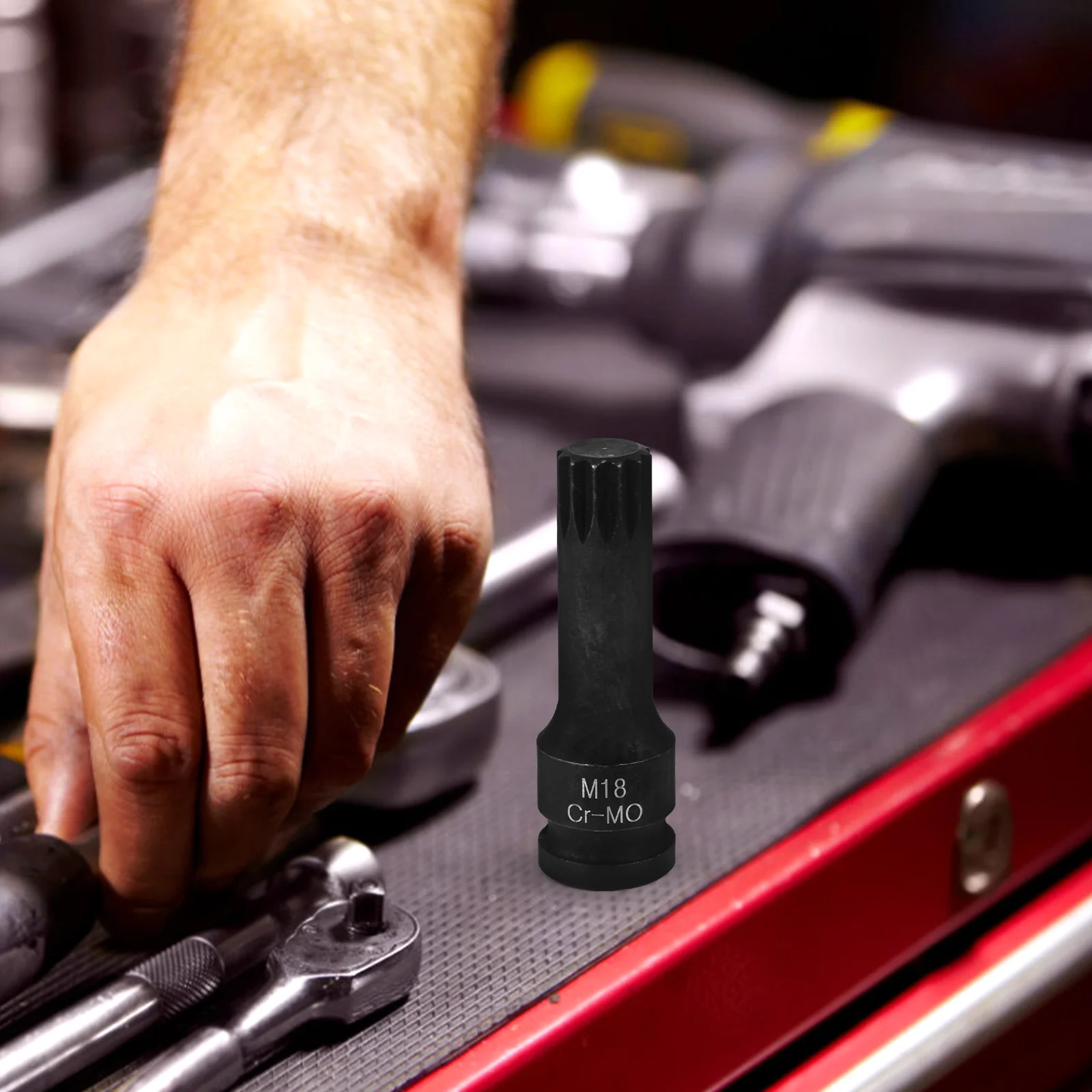 

1/2 Inch Impact Socket Set Nut Driver Bit For Drill Screwdriver High Torque Resistance Black Oxide Finish