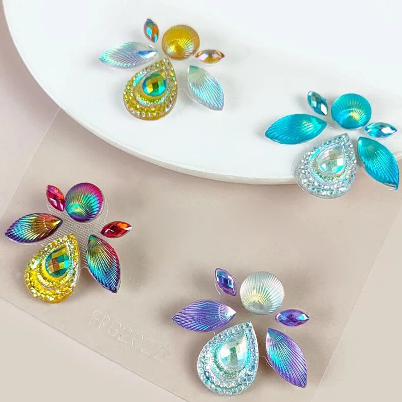 

Colorful Diamond Face Sticker Eyebrow Forehead Face Drill Decals Decorations Stage Party Makeup Cosmetic Tools Face Tattoos Art
