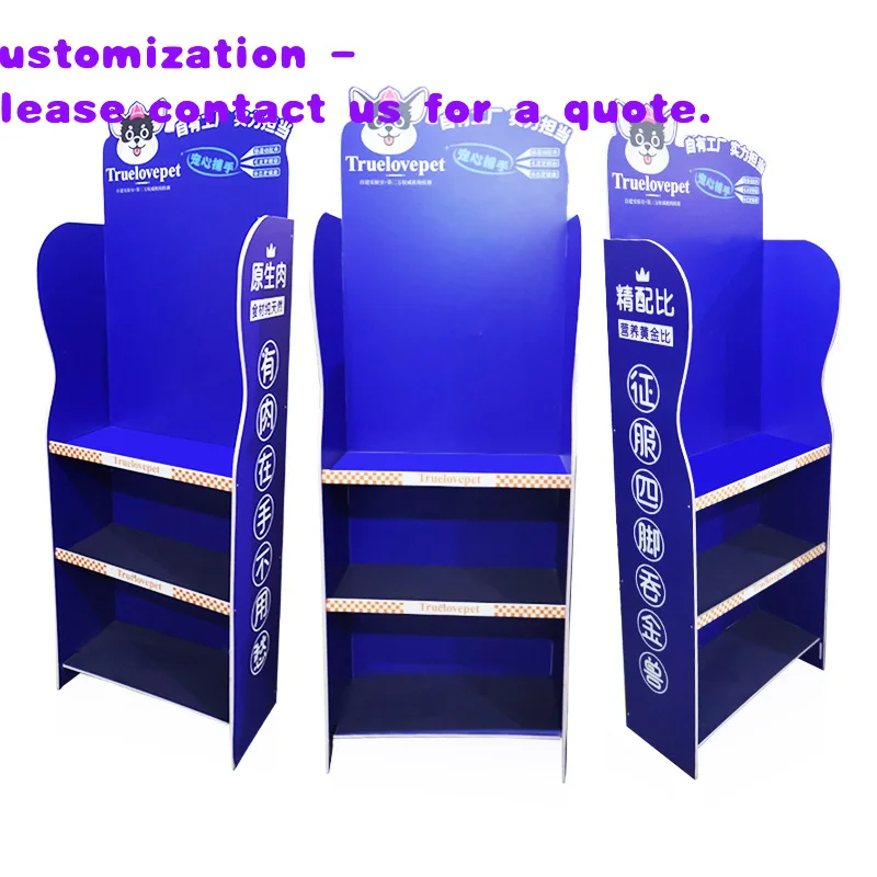 custom.Custom Printing Portable Resistant Retail Store Supermarket Dog Food Display Racks Pet Supplies P