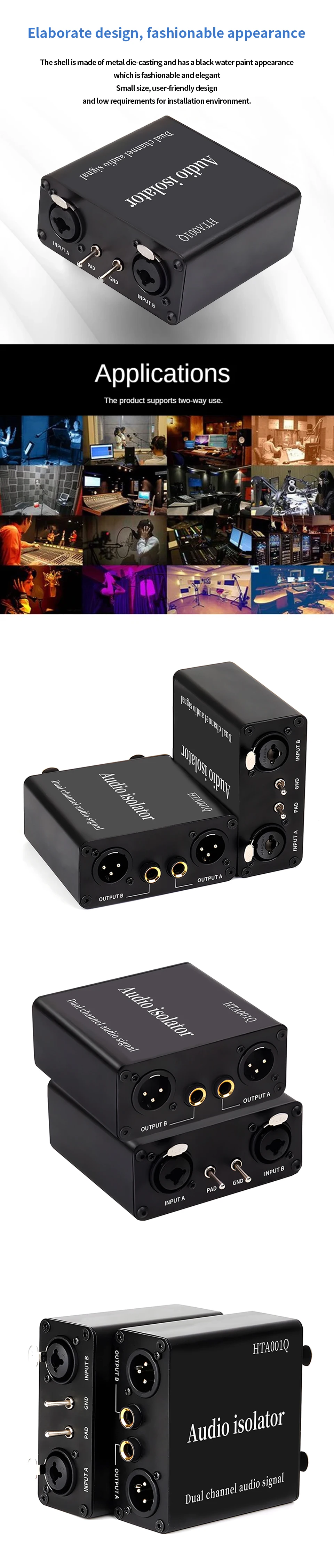 Audio Isolator Strom Sound Noise Cancelling Mixer Mikrofon Common Ground Filter Multifunktionale Noise Isolator Meter – Detail 2
