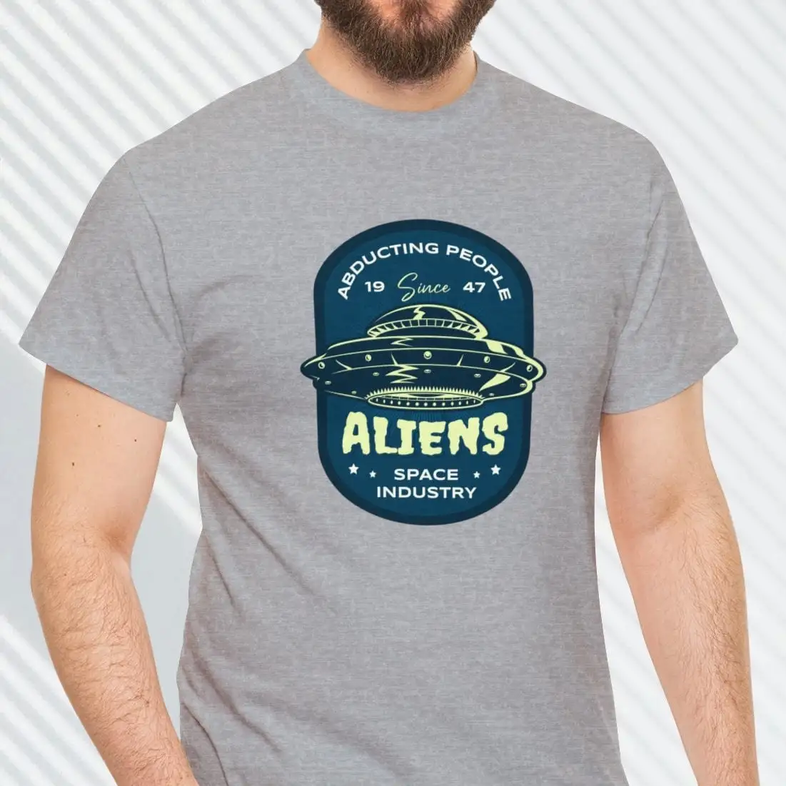 Aliens Abducting people since 1947 grapic tee Heavy Cotton T shirt