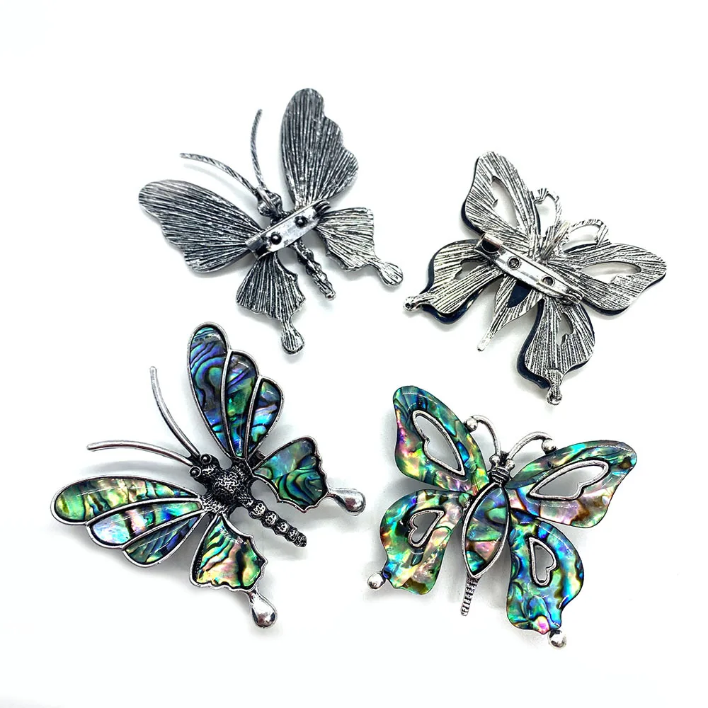 

Natural Seawater Pearl Mother-of-pearl Butterfly Brooch Abalone Shell Metal Pendant DIY Suit Dress Backpack Accessory Gift