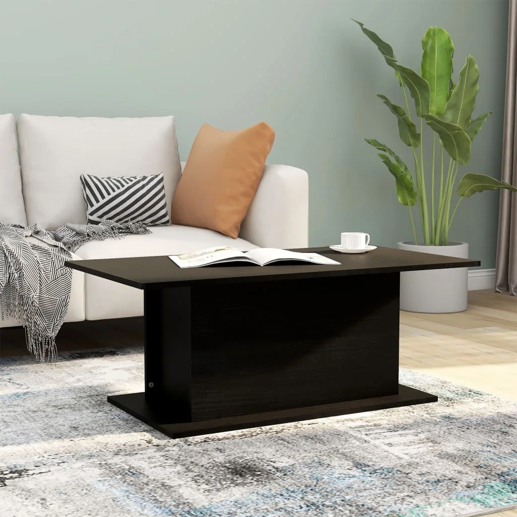 Coffee table black plywood 102x55,5x40 cm