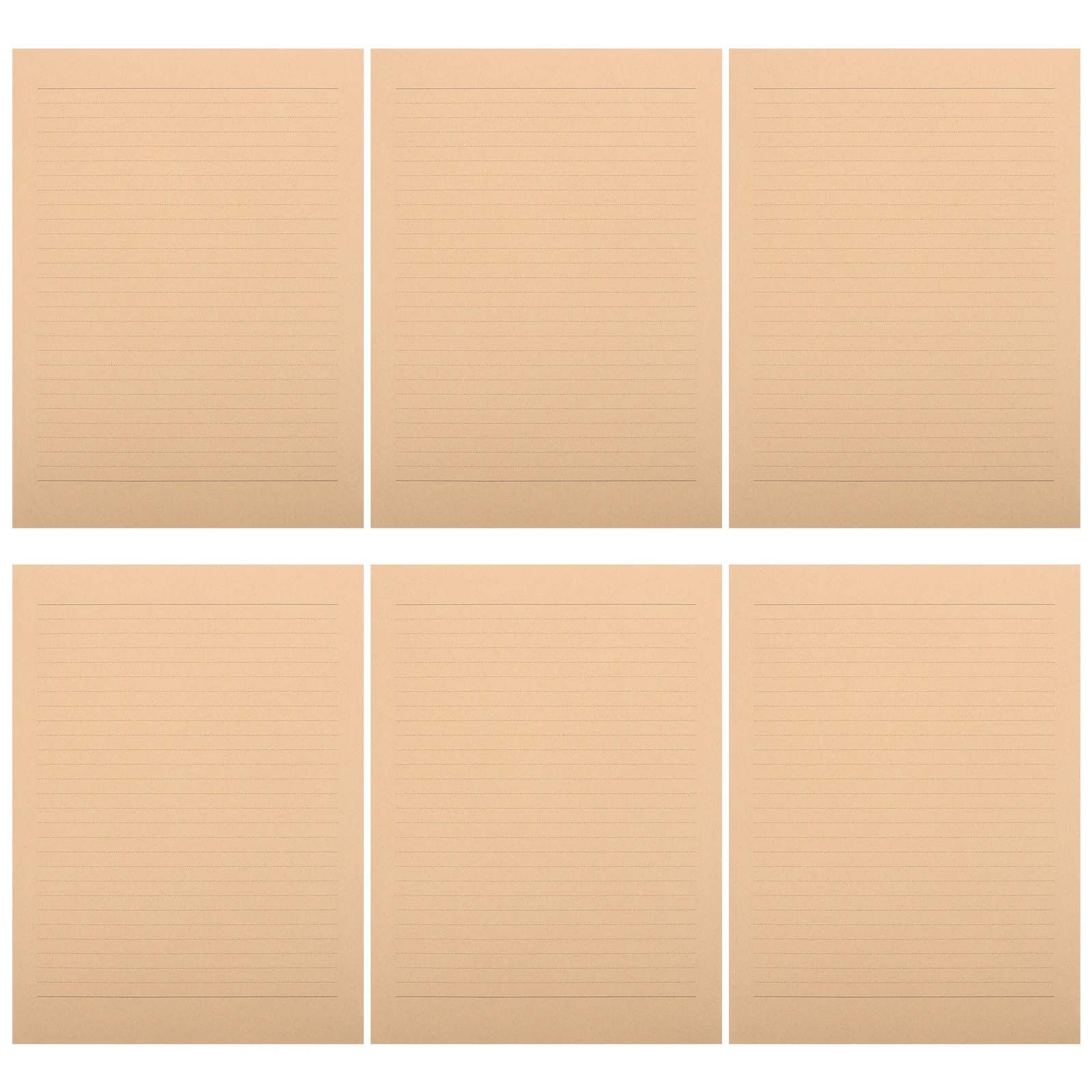 100 Sheets Horizontal Lined Notepad A4 Kraft Paper Writing Stationery Retro Decorative Blank Paper Elegant Design for Writing