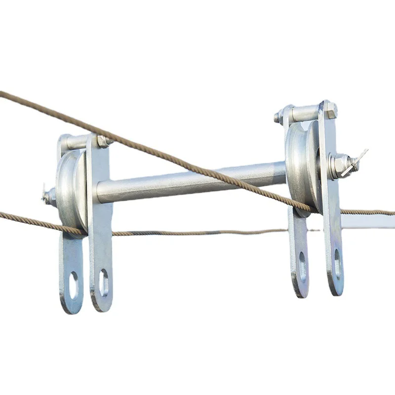 Polea de cable de polea de cruce para escalada al aire libre con zipline de gran altitud, cable de mano de dos ejes