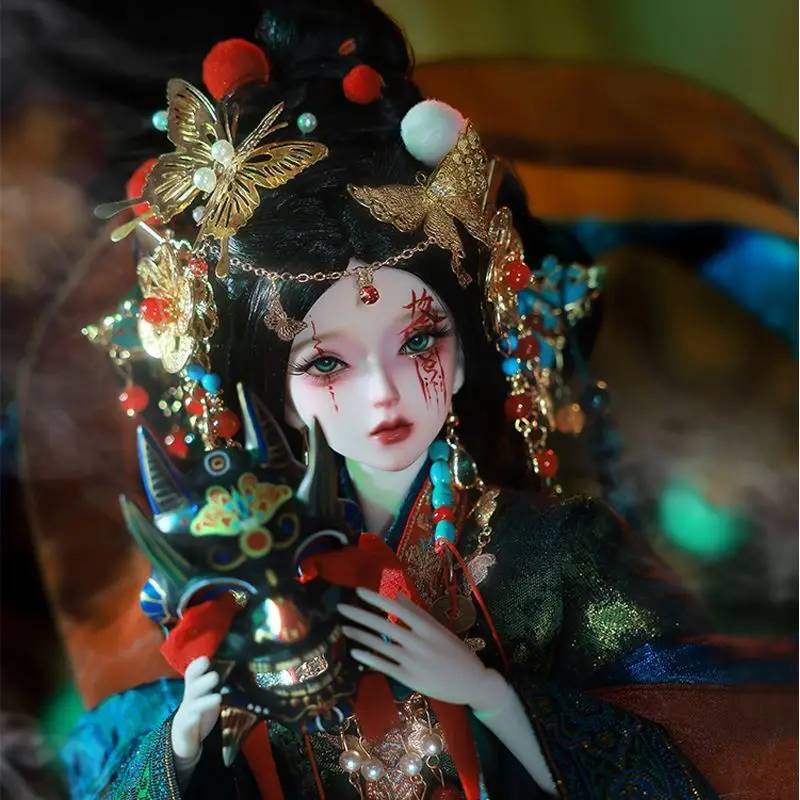 Shugo Fairy Bjd Doll 1 4 Size Nuo Culture Ancient Chinese Style Mask Handmade Painted Ball Jointed Sd Collectible Art Doll