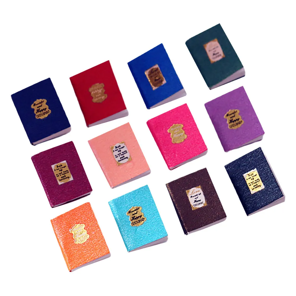 12Pcs Miniature Book Models for Dollhouse Decoration Micro Scene Books Tiny Realistic Library Props Fine Craftsmanship Vivid