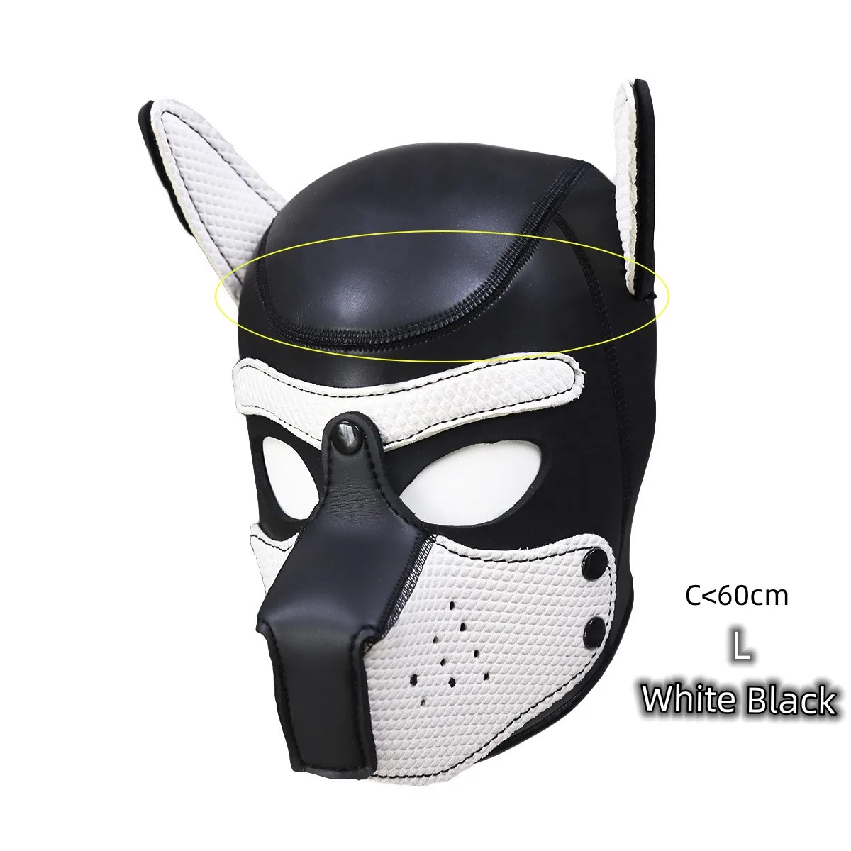 Puppy Cosplay Haloween Costumes Props of Rubber Dog Hood Full Face Mask with 3D Wolf Element Bodysuit for Roleplay Funny Party