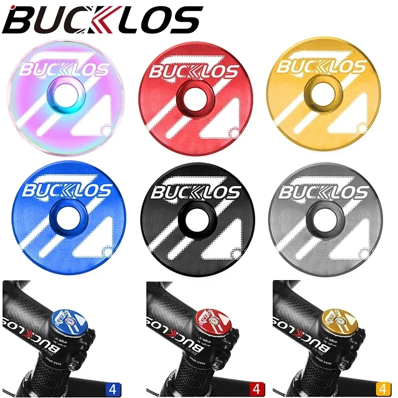 BUCKLOS 31.8mm Bicycle Stem Top Cover CNC Plating Bike Headset Top Cover with Bolt Aluminum Alloy Road MTB Headset Cover