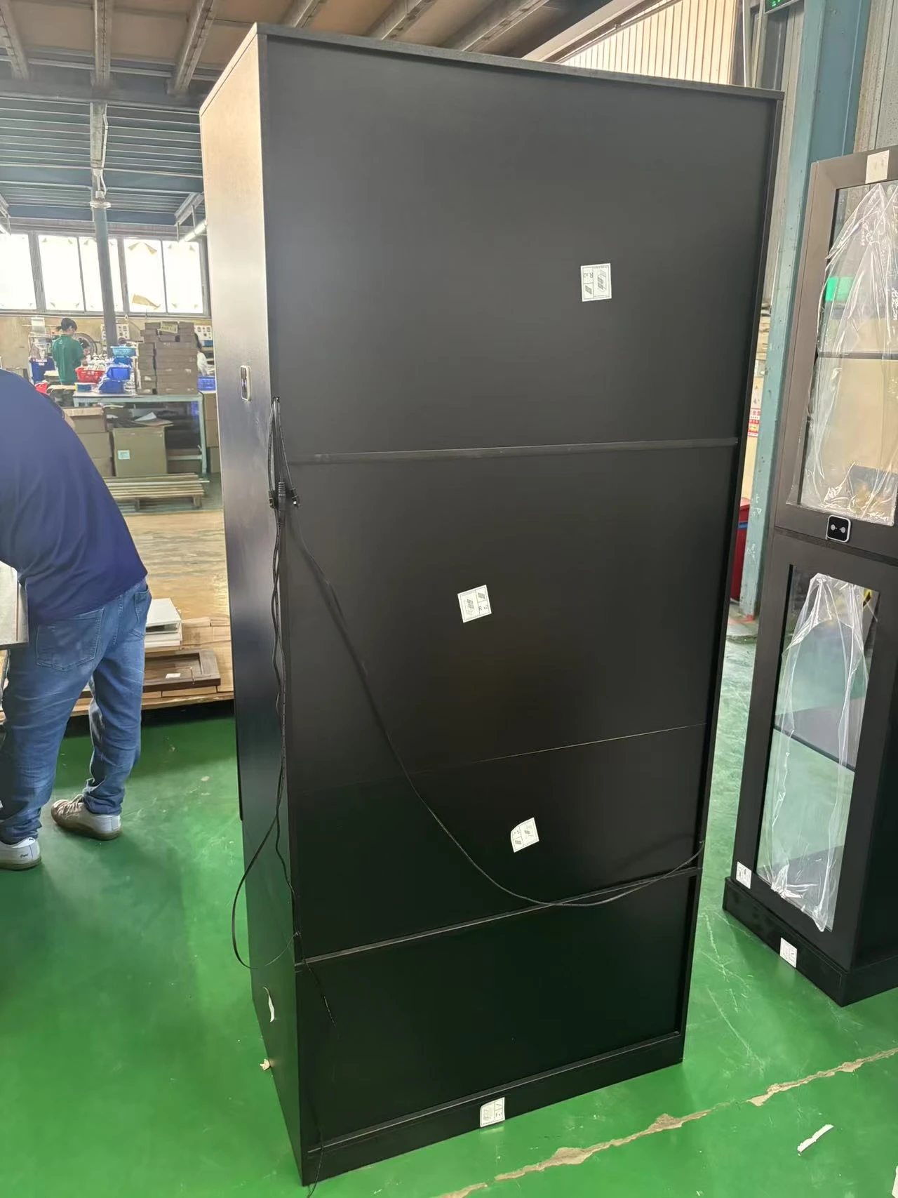 JDPAG 옷장 옷장형 수납장(문 포함), 71인치 옷걸이 봉이 있는 의류 보관 캐비닛