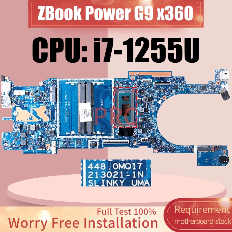 For HP ZBook Power G9 x360 Laptop Motherboard 213021-1N M88764-601	i7-1255U Notebook Mainboard