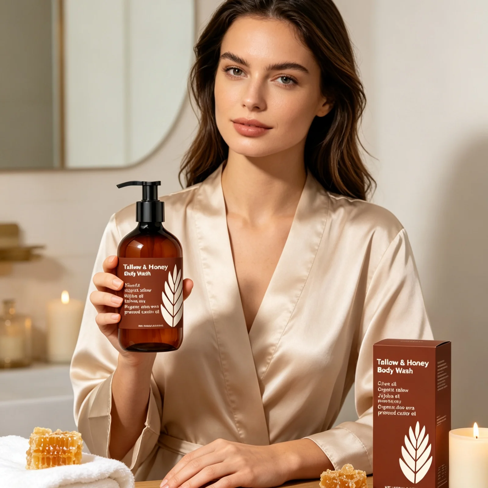 Tallow Honey Body Wash Mild Cleansing Wash Away Dirt Soothing Skin Dryness Reduce Peeling Restore Skin Softness Shower Gel 100ml