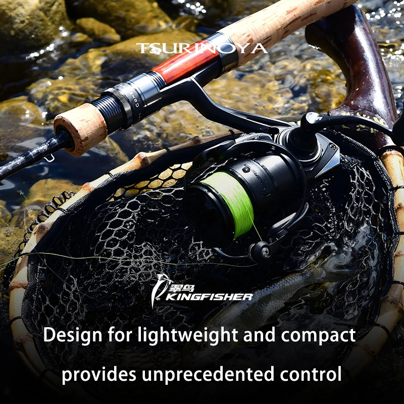 TSURINOYA Ultralight Carbon Spinning Fishing Reel Kingfisher 800S 1000 1500 1500S Shallow Spool Lure Reel For Light Game Ajing