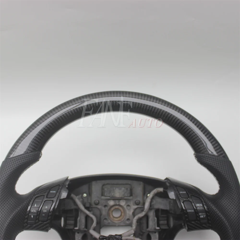 Replacement Real Carbon Fiber Steering Wheel with Leather for Honda Accord 7TH 2003-2007