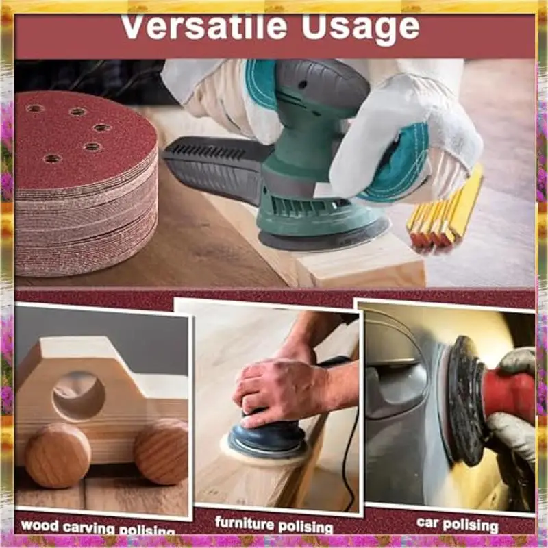 ABSU 160 шт. 5-дюймовый шлифовальный диск, 60/80/120/150/240/320/400/600 зернистость, наждачная бумага с крючком и петлей, песочная бумага для орбитальной шлифовальной машины Du