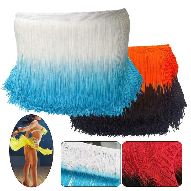 

1/5/10M Fringe Lace Tassel 20Cm Widenayon Lace Trim Ribbon Sew Latin Dress Stage Garment Curtain Diy Dance Clothing Accessories