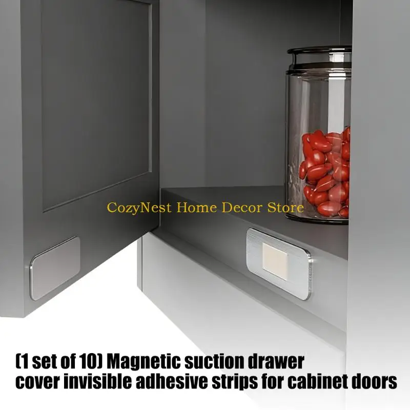 92MF 10 Piece Metal No Hole Latches 40mm for Kitchen Bathroom Cabinet Door
