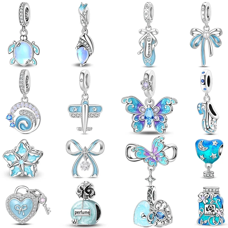 Silver Butterfly Perfume Bottle Charms Beads Fit Original Bracelet Bag Keychain Earing Charm Bead Pendant Diy Women Jewelry Gift