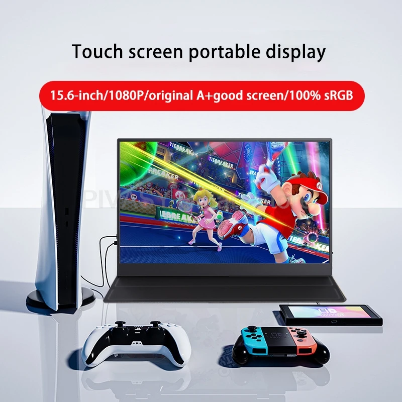 15.6 인치 IPS 휴대용 모니터 1080P PC 보조 화면 PS5 스위치 호스트 외부 확장 화면 100% SRGB 60Hz 새로 고침 속도