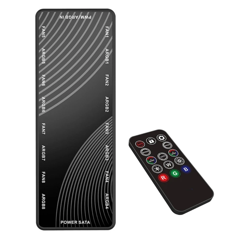 M17B 4Pin RGB 5V 3Pin ARGB PWM Hub Splitter 8 พอร์ตพัดลม Splitter Controller 8 แฟนอะแดปเตอร์สำหรับ PC เมนบอร์ดพัดลม