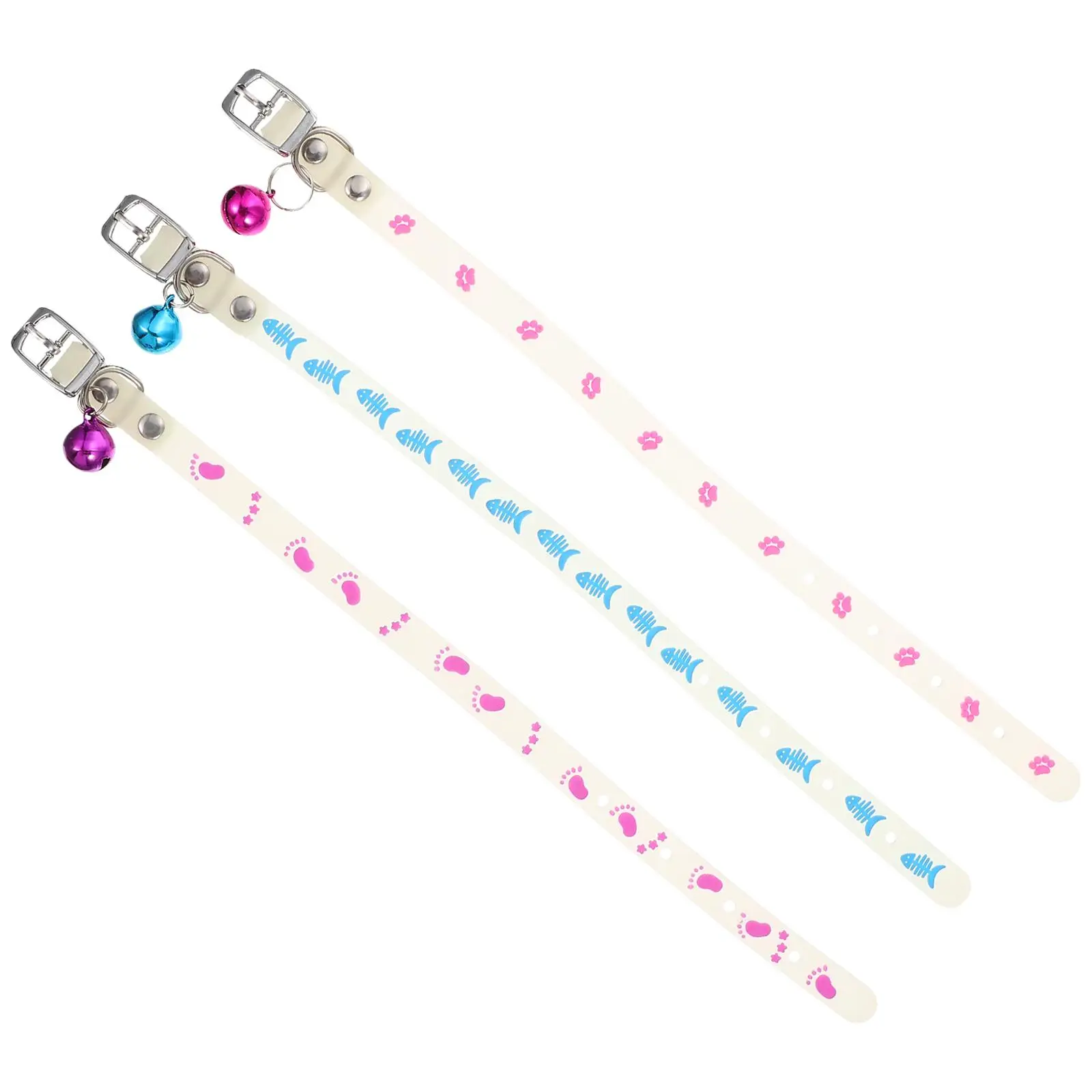 

3 Pcs Fluorescent Pet Collar Cat Dog Collar Anti Lost Silicone Gel Colorful Illuminated Accessories