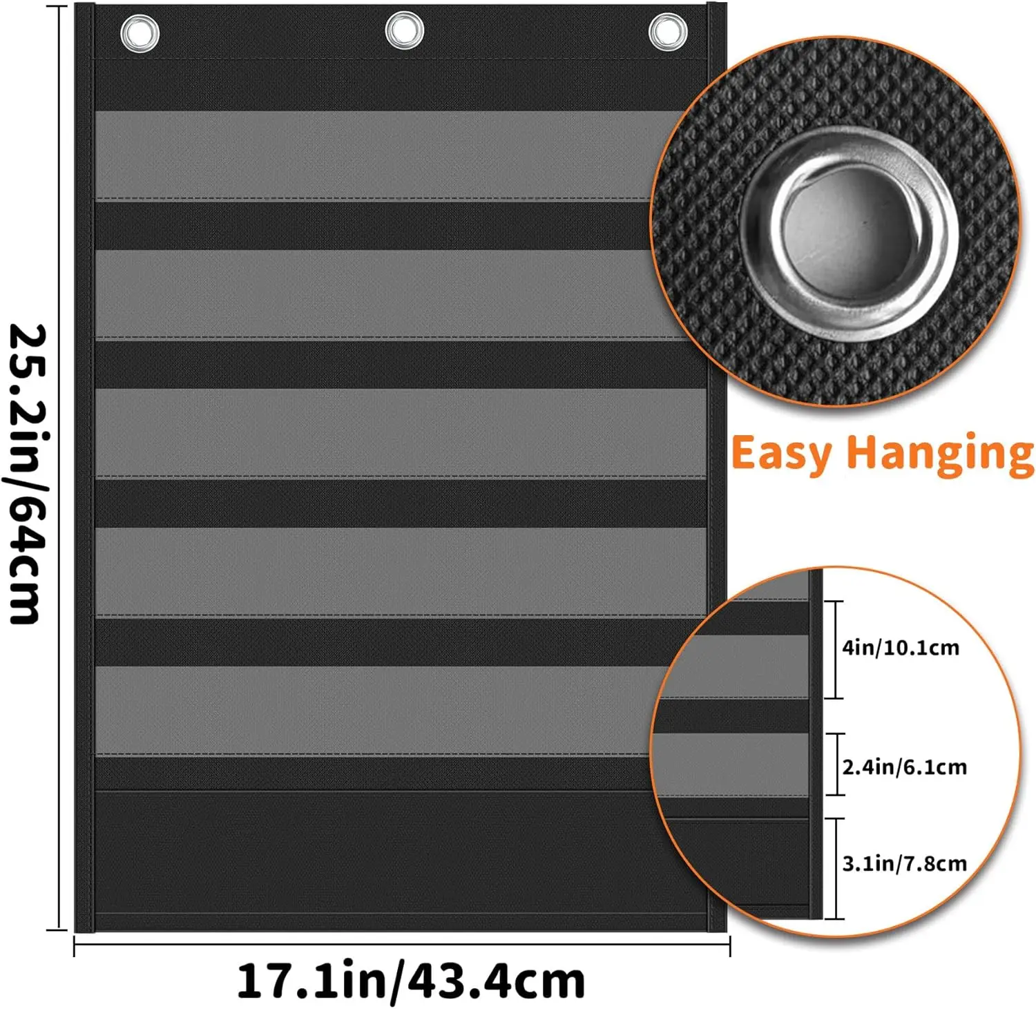 Standard Pocket Chart Clear 5 Pockets Word Chart with 1 Extra Storage Pocket for Classroom Home Office Use Kids Chore Chart