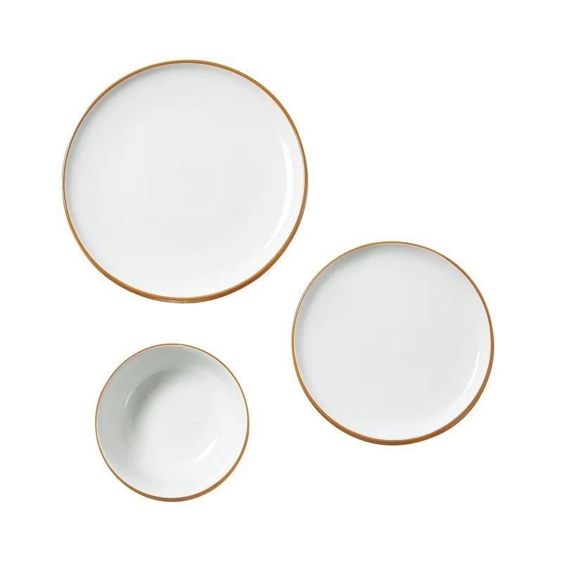 

18-Piece White Ceramic Dinnerware Set for 6, Plates and Bowls Service