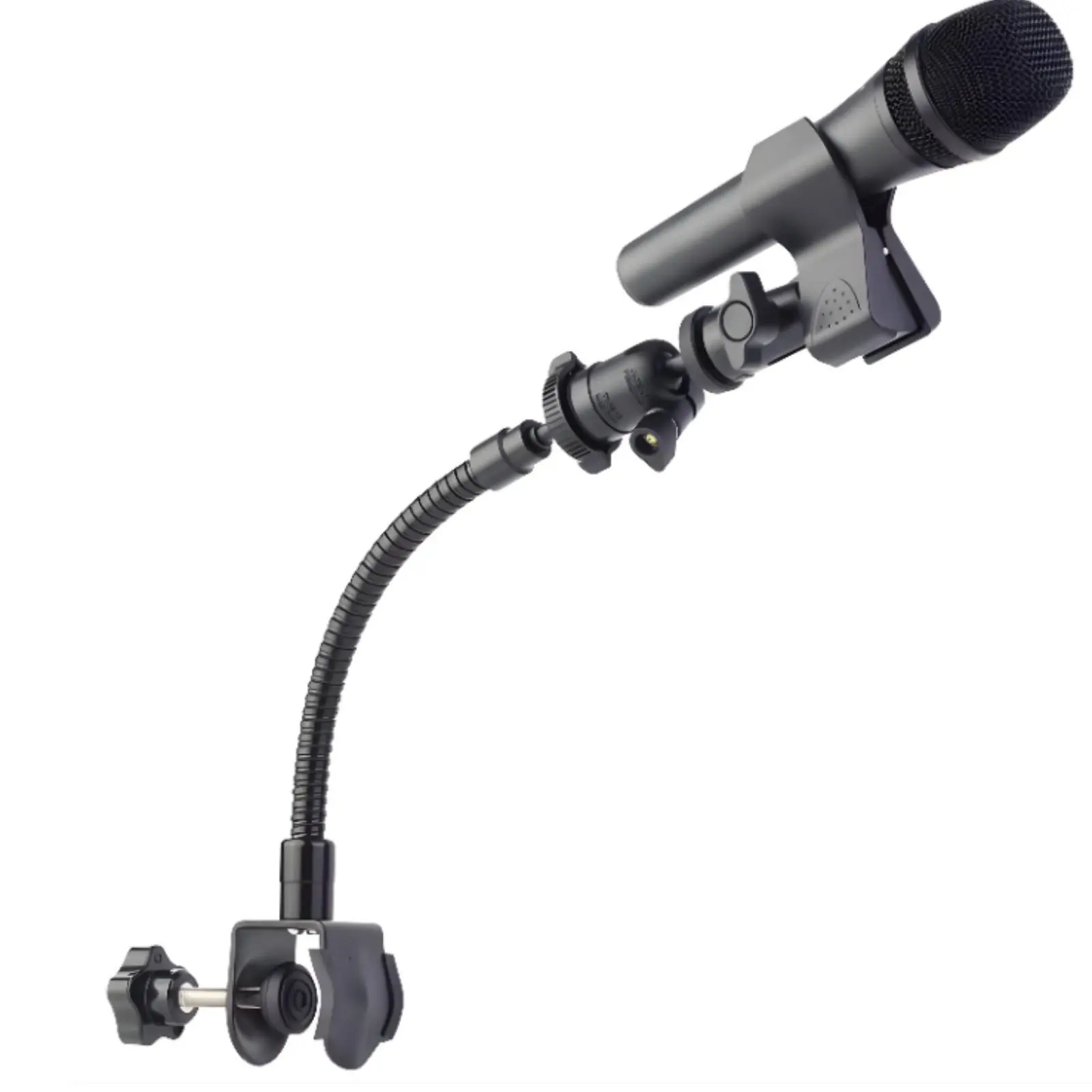 Gooseneck Audio Device Clamp Sturdy-Duty Gooseneck Clamp Mount Spherical Head Audio Device Mount Versatile Mounting for Desktop
