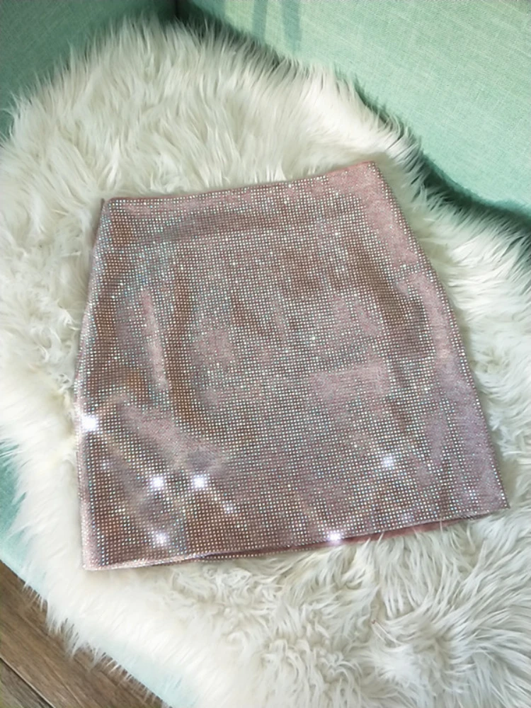 

Женская Блестящая юбка с завышенной талией, Яркая блестящая юбка яркого цвета, Женская универсальная пикантная одежда для ночного клуба, розовая юбка Y2k