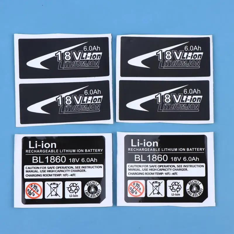 ~Hot Sale 2 Sets BL1830 Tag Li-Ion Battery 18V Sticker Label For Mak 18V 3Ah 4Ah 5Ah 6Ah BL1860 Battery Drill Hammer Wrench