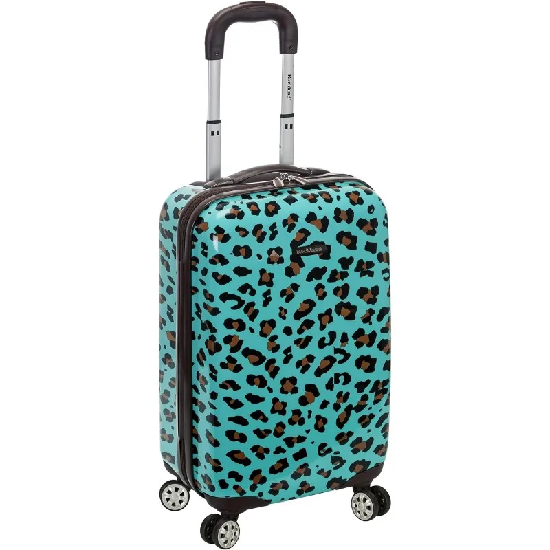 Hardside Spinner Wheel Luggage, Blue Leopard, Carry-On 20-Inch