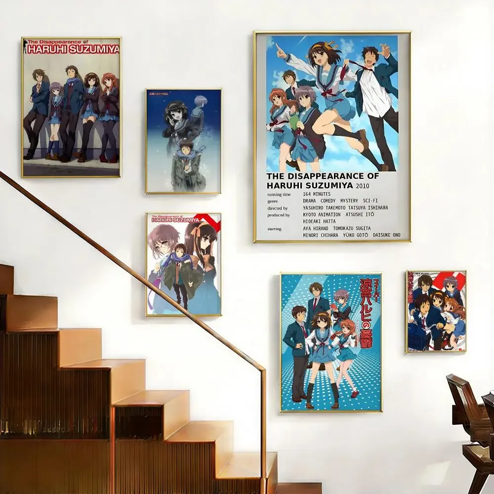 Anime The Disappearance of Haruhi Suzumiya Poster HD Self-Adhesive No Residue After Removal Ideal for All Kinds of Wall Decor