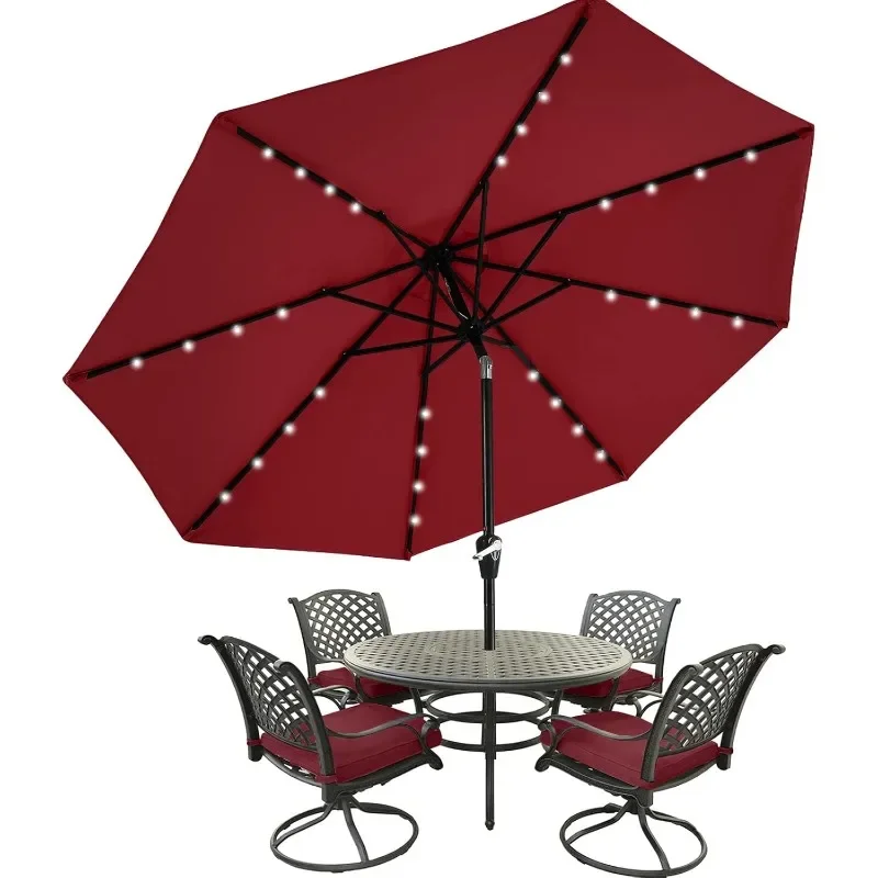 

MASTERCANOPY Patio Parasol with Solar LED Light for Outdoor Patio Easy to Assemble Parasols