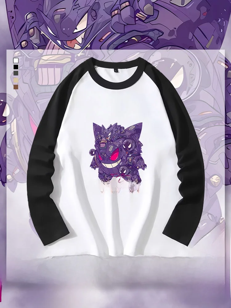 

Ghost Collab Loose Fit Long Sleeve round Neck Cotton T-Shirt Teenage Fashion Breathable Comfortable Casual Top